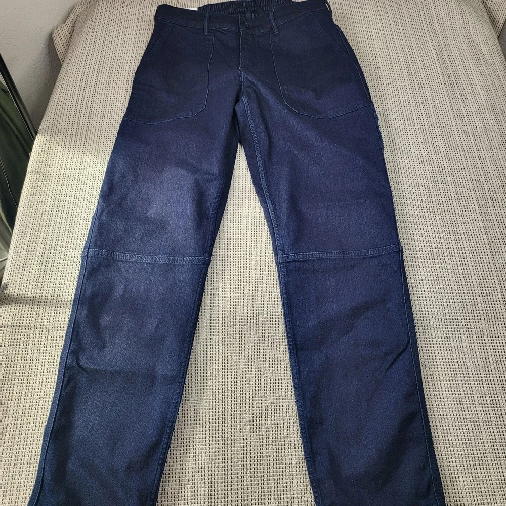 Banana‎ Republic Jeans Mens 32x36 Blue Slim Straight Denim Cargo Pants Workwear